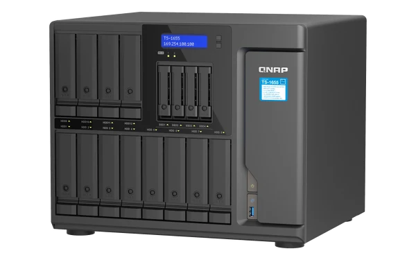 QNAP TS-1655-8G | 16-zatokowy (12x 3,5'', 4x 2,5'') serwer NAS, Intel, 8GB RAM, 2x 2,5GbE RJ-45 Tower